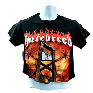 Hatebreed Black Short Sleeve Cotton T-shirt Unisex All Size Small Crop top 19x17